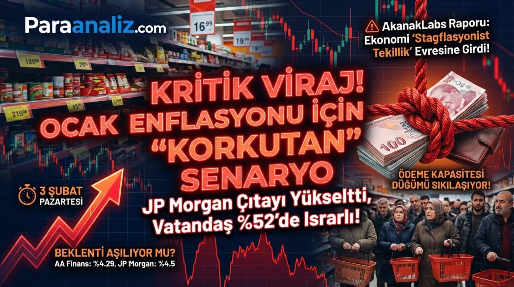KRİTİK VİRAJ | Ocak Enflasyonunda “Korkutan” Senaryo: JP Morgan Çıtayı Yükseltti, Vatandaş %52’de Israrcı!
